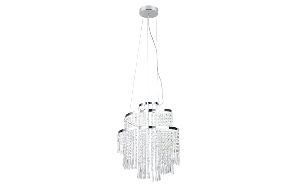 Trio Lighting Trio POMP hanglamp | LED | chroom | Ø 38 cm | IP20 | 1x 30W | 4300 lm | 2700-6500K | dimbaar Trio Lighting Trio POMP hanglamp | LED | chroom | Ø 38 cm | IP20 | 1x 30W | 4300 lm | 2700-6500K | dimbaar