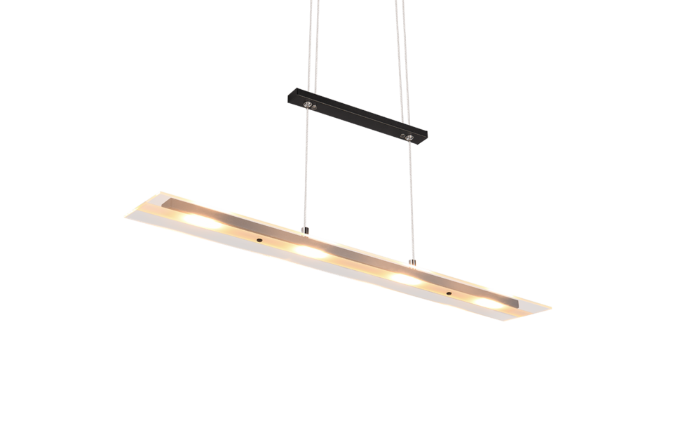 Trio Lighting Trio MILOS hanglamp | LED | mat zwart met transparant | 80 x 12 cm | IP20 | 4x 5W | 550 lm | 3000K