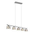 Trio Lighting Trio KAPRUN hanglamp | E14 Fitting | chroom met grijs | 92 x 12 cm | IP20 | excl. 5x E14 | max. 28W