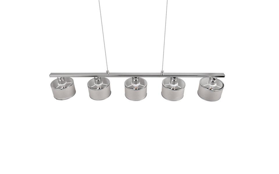 Trio Lighting Trio KAPRUN hanglamp | E14 Fitting | chroom met grijs | 92 x 12 cm | IP20 | excl. 5x E14 | max. 28W