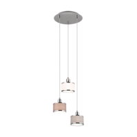 Trio KAPRUN hanglamp | chroom/grijs/wit/bruin | IP20 | E14