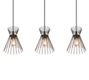Trio Lighting Trio ROD pendant light | 3x E27 max 40W | black with gold | IP20