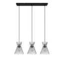 Trio Lighting Trio ROD pendant light | 3x E27 max 40W | black with gold | IP20