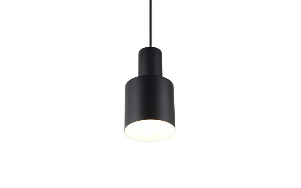 Trio Lighting Trio AGUDO pendant light | 1x E27 max 40W | black | Ø 12 cm | IP20 | 150 cm