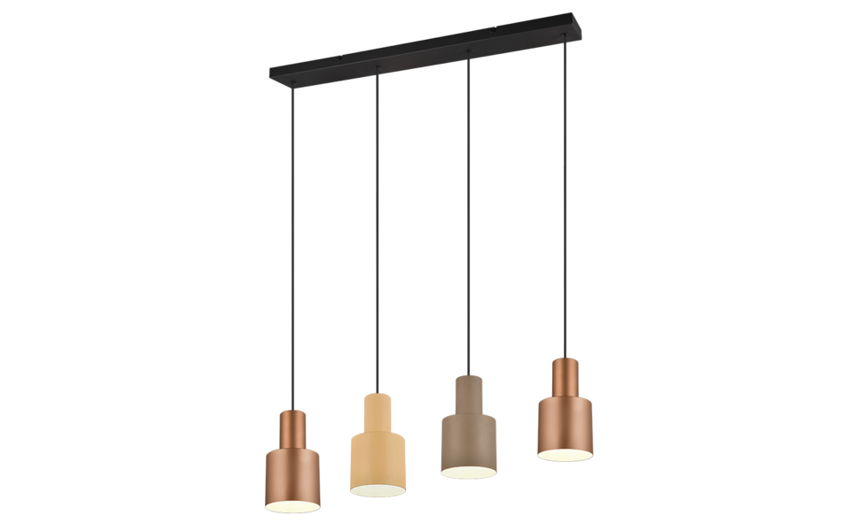 Trio Lighting Trio AGUDO hanglamp | E27 Fitting | multicolor met taupe met beige met koffie | Ø 12 cm | IP20 | excl. 4x E27 | max. 40W