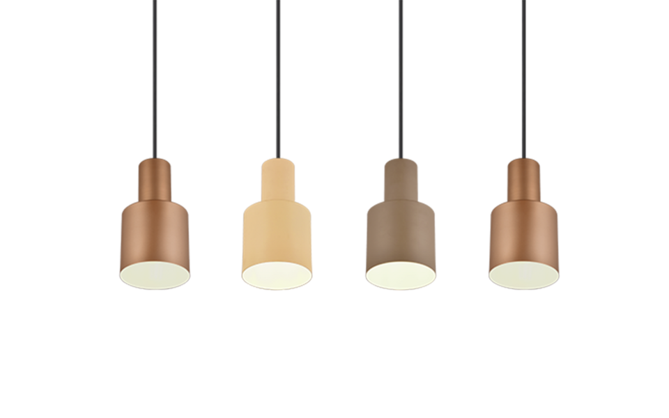 Trio Lighting Trio AGUDO hanglamp | E27 Fitting | multicolor met taupe met beige met koffie | Ø 12 cm | IP20 | excl. 4x E27 | max. 40W