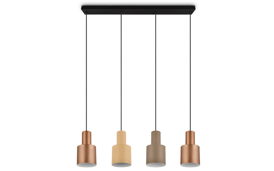 Trio Lighting Trio AGUDO hanglamp | E27 Fitting | multicolor met taupe met beige met koffie | Ø 12 cm | IP20 | excl. 4x E27 | max. 40W