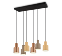 Trio Lighting Trio AGUDO hanglamp | E27 Fitting | multicolor met taupe met beige met koffie | Ø 12 cm | IP20 | excl. 6x E27 | max. 40W