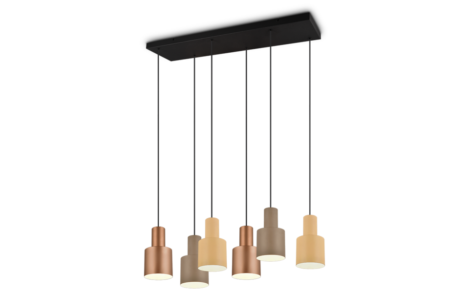 Trio Lighting Trio AGUDO hanglamp | E27 Fitting | multicolor met taupe met beige met koffie | Ø 12 cm | IP20 | excl. 6x E27 | max. 40W Trio Lighting Trio AGUDO hanglamp | E27 Fitting | multicolor met taupe met beige met koffie | Ø 12 cm | IP20 | excl. 6x E27 | max. 40W