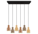 Trio Lighting Trio AGUDO hanglamp | E27 Fitting | multicolor met taupe met beige met koffie | Ø 12 cm | IP20 | excl. 6x E27 | max. 40W