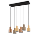 Trio Lighting Trio AGUDO hanglamp | E27 Fitting | multicolor met taupe met beige met koffie | Ø 12 cm | IP20 | excl. 6x E27 | max. 40W