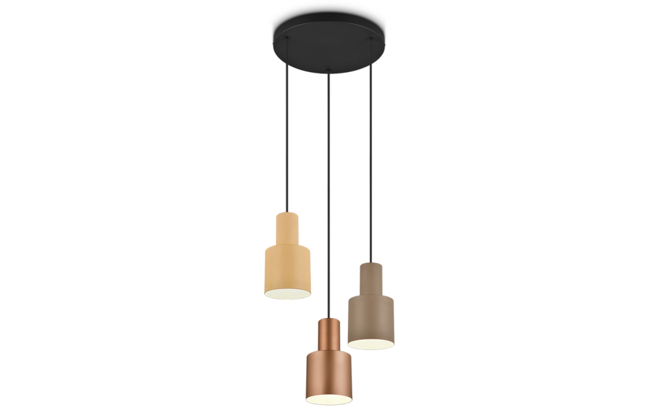Trio Lighting Trio AGUDO pendant light | 3x E27 max 40W | IP20 Trio Lighting Trio AGUDO pendant light | 3x E27 max 40W | IP20
