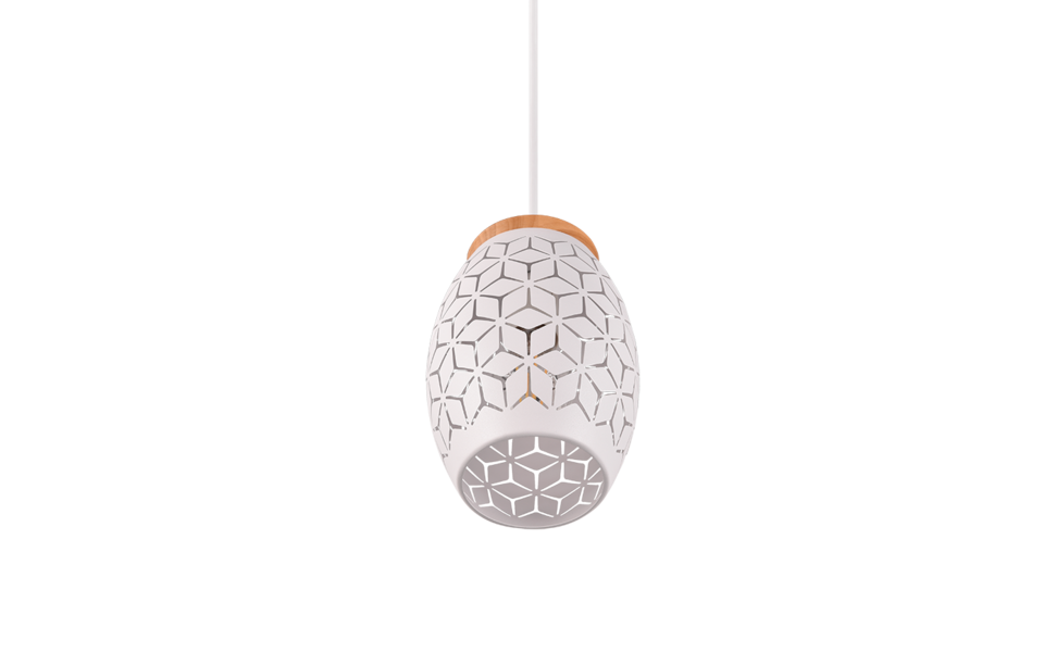 Trio Lighting Trio BIDAR hanglamp | E27 Fitting | wit mat | Ø 15 cm | IP20 | excl. 1x E27 | max. 28W