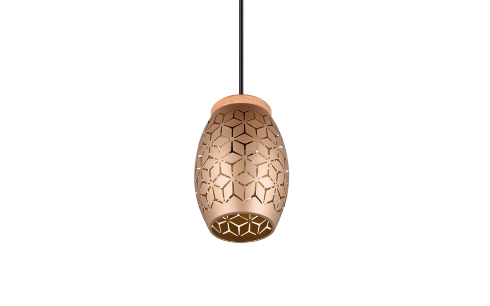 Trio Lighting Trio BIDAR hanglamp | E27 Fitting | koffie | Ø 15 cm | IP20 | excl. 1x E27 | max. 28W