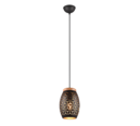 Trio Lighting Trio BIDAR hanglamp | E27 Fitting | zwart met goud | Ø 15 cm | IP20 | excl. 1x E27 | max. 28W