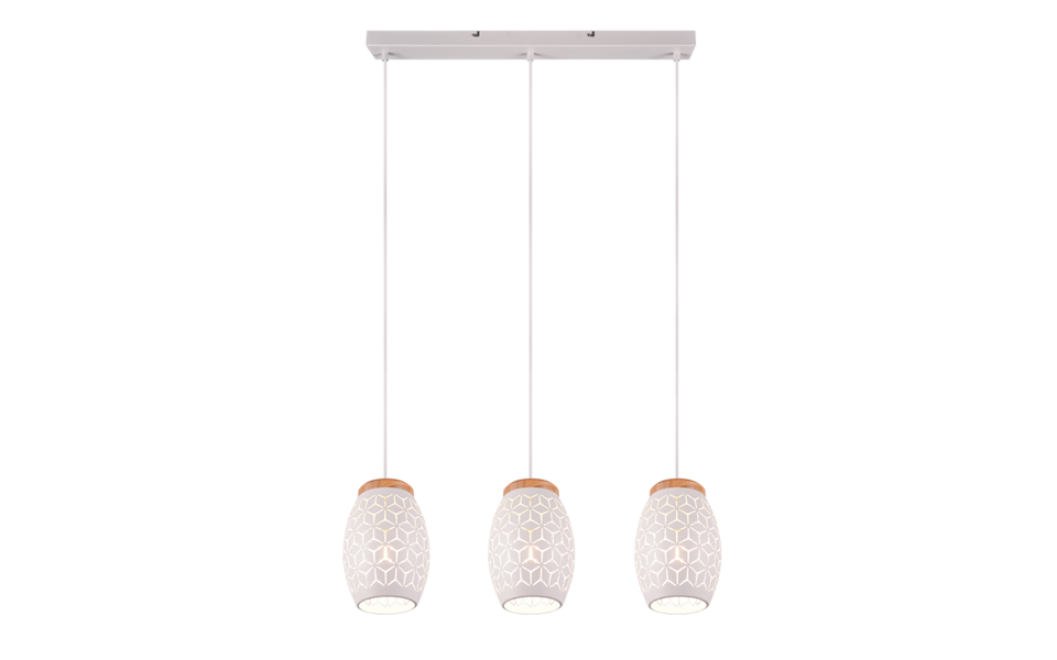 Trio Lighting Trio BIDAR pendant light | 3x E27 max 40W | chrome | IP20 | 21.5 cm