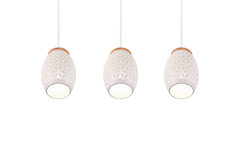 Trio Lighting Trio BIDAR pendant light | 3x E27 max 40W | chrome | IP20 | 21.5 cm