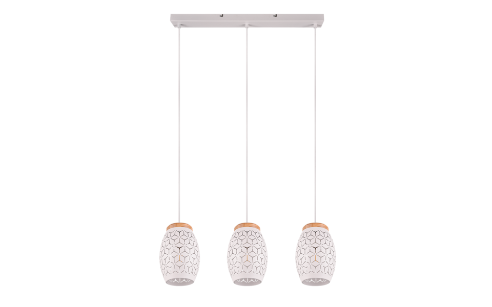 Trio Lighting Trio BIDAR hanglamp | E27 Fitting | wit mat | Ø 15 cm | IP20 | excl. 3x E27 | max. 28W Trio Lighting Trio BIDAR hanglamp | E27 Fitting | wit mat | Ø 15 cm | IP20 | excl. 3x E27 | max. 28W
