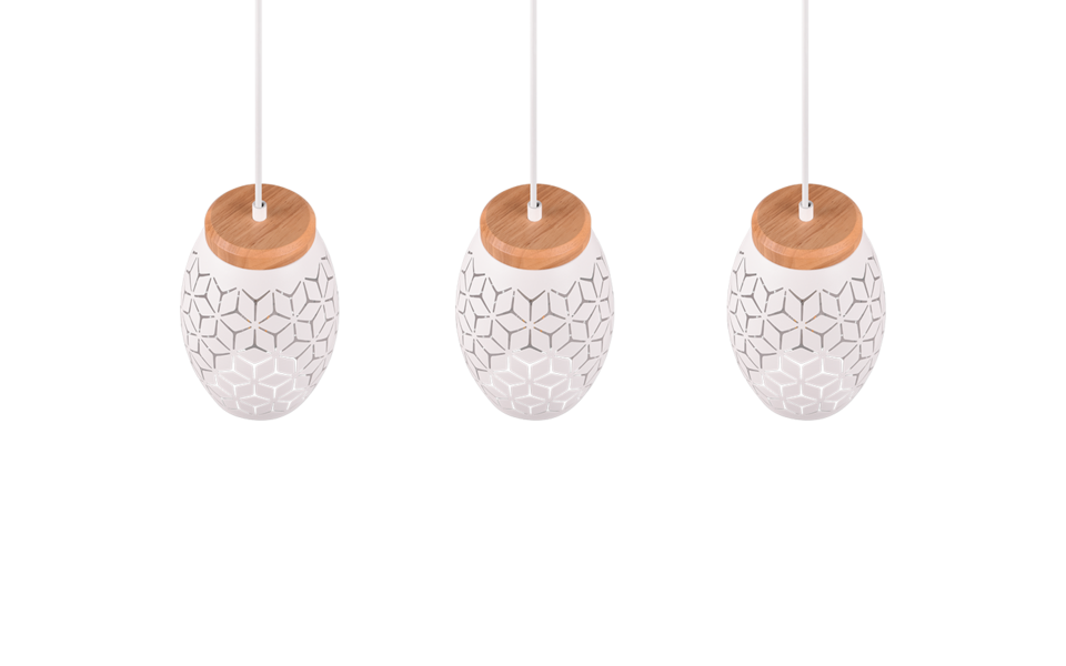 Trio Lighting Trio BIDAR pendant light | 3x E27 max 40W | chrome | IP20 | 21.5 cm