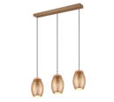 Trio Lighting Trio BIDAR hanglamp | E27 Fitting | koffie | Ø 15 cm | IP20 | excl. 3x E27 | max. 28W