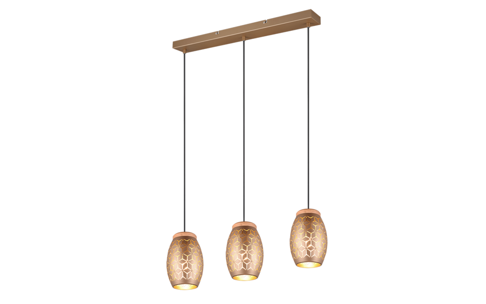 Trio Lighting Trio BIDAR pendant light | 3x E27 max 40W | mocha brown | Ø 65 cm | IP20 | 21.5 cm