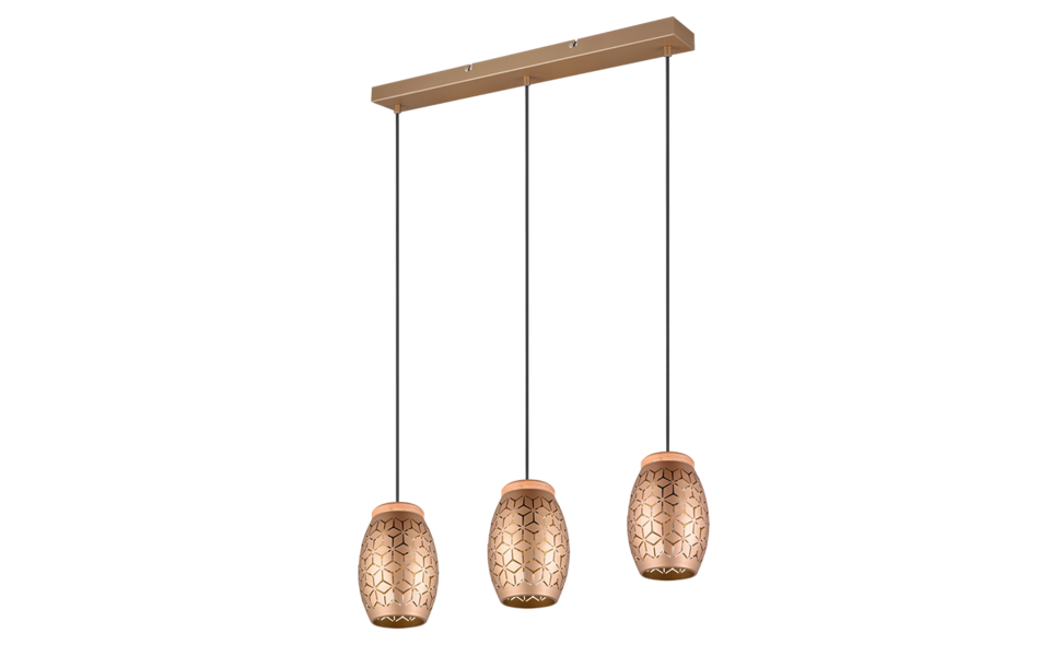 Trio Lighting Trio BIDAR pendant light | 3x E27 max 40W | mocha brown | Ø 65 cm | IP20 | 21.5 cm