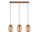 Trio Lighting Trio BIDAR hanglamp | E27 Fitting | koffie | Ø 15 cm | IP20 | excl. 3x E27 | max. 28W