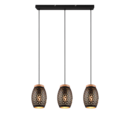 Trio Lighting Trio BIDAR pendant light | 3x E27 max 40W | black with gold | IP20 | 21.5 cm