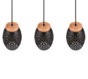 Trio Lighting Trio BIDAR hanglamp | E27 Fitting | zwart met goud | Ø 15 cm | IP20 | excl. 3x E27 | max. 28W
