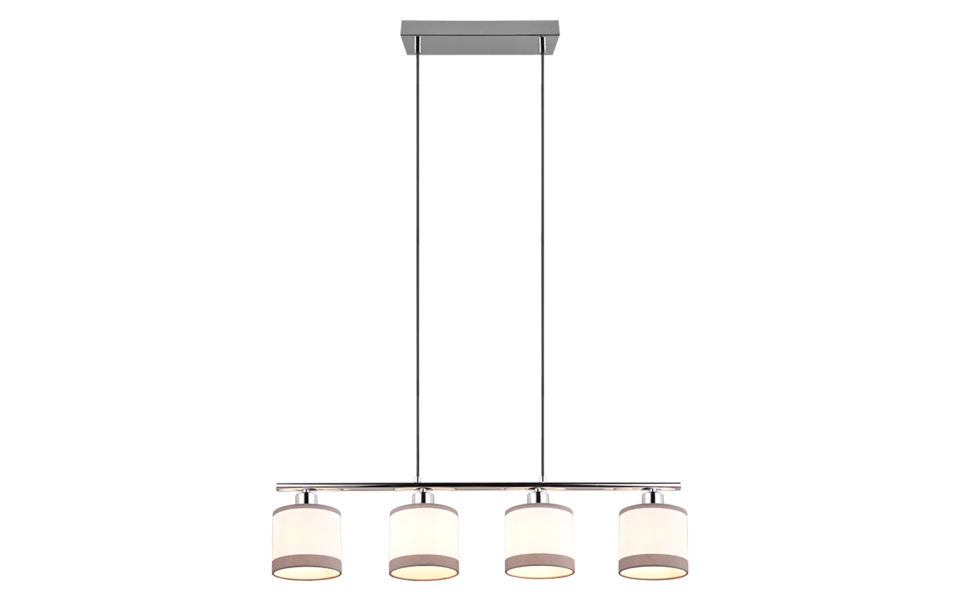 Trio Lighting Trio DAVOS hanglamp | E14 Fitting | chroom met wit | Ø 12 cm | IP20 | excl. 4x E14 | max. 10W