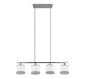 Trio Lighting Trio DAVOS hanglamp | E14 Fitting | chroom met wit | Ø 12 cm | IP20 | excl. 4x E14 | max. 10W