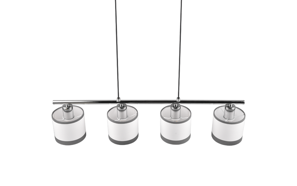 Trio Lighting Trio DAVOS hanglamp | E14 Fitting | chroom met wit | Ø 12 cm | IP20 | excl. 4x E14 | max. 10W