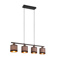 Trio DAVOS hanglamp | mat zwart met taupe | IP20 | E14 Fitting