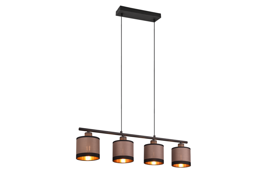 Trio Lighting Trio DAVOS hanglamp | E14 Fitting | mat zwart met taupe | Ø 12 cm | IP20 | excl. 4x E14 | max. 10W Trio Lighting Trio DAVOS hanglamp | E14 Fitting | mat zwart met taupe | Ø 12 cm | IP20 | excl. 4x E14 | max. 10W