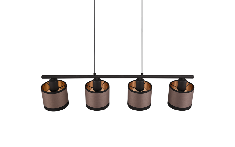 Trio Lighting Trio DAVOS hanglamp | E14 Fitting | mat zwart met taupe | Ø 12 cm | IP20 | excl. 4x E14 | max. 10W Trio Lighting Trio DAVOS hanglamp | E14 Fitting | mat zwart met taupe | Ø 12 cm | IP20 | excl. 4x E14 | max. 10W