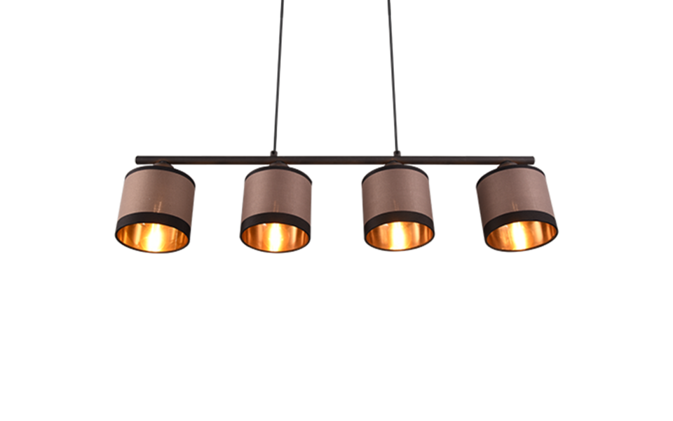 Trio Lighting Trio DAVOS hanglamp | E14 Fitting | mat zwart met taupe | Ø 12 cm | IP20 | excl. 4x E14 | max. 10W Trio Lighting Trio DAVOS hanglamp | E14 Fitting | mat zwart met taupe | Ø 12 cm | IP20 | excl. 4x E14 | max. 10W