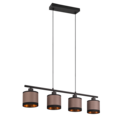 Trio Lighting Trio DAVOS hanglamp | E14 Fitting | mat zwart met taupe | Ø 12 cm | IP20 | excl. 4x E14 | max. 10W