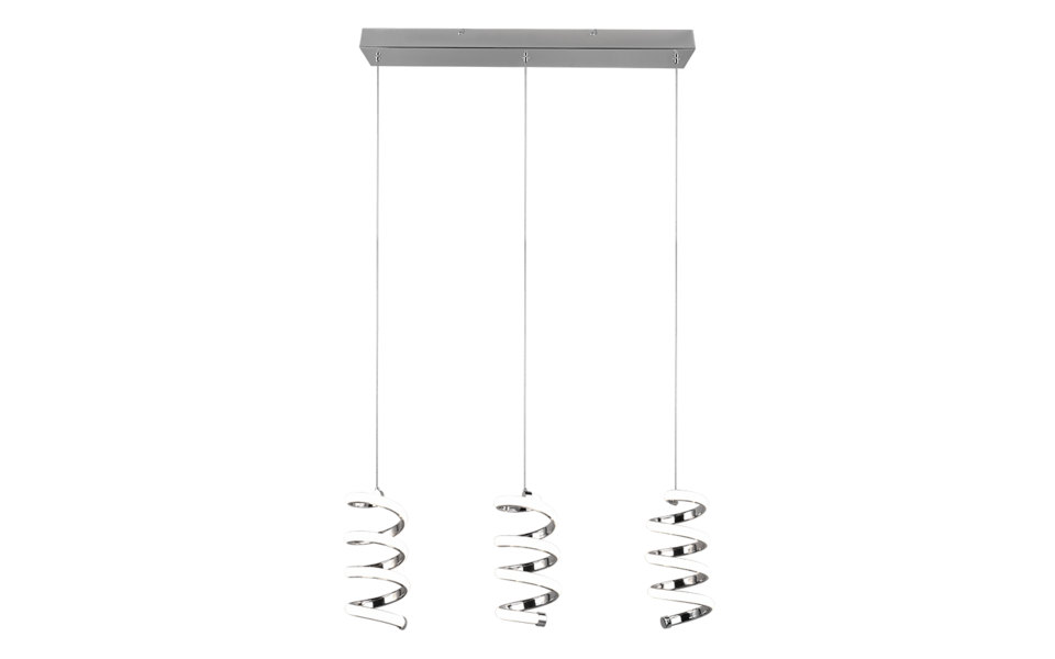 Trio Lighting Trio LAOLA hanglamp | LED | chroom | 70 x 13,5 cm | IP20 | 3x 8W | 1250 lm | 4000K | dimbaar