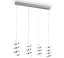 Trio Lighting Trio LAOLA hanglamp | LED | chroom | 91,5 x 13,5 cm | IP20 | 4x 8W | 1250 lm | 4000K | dimbaar