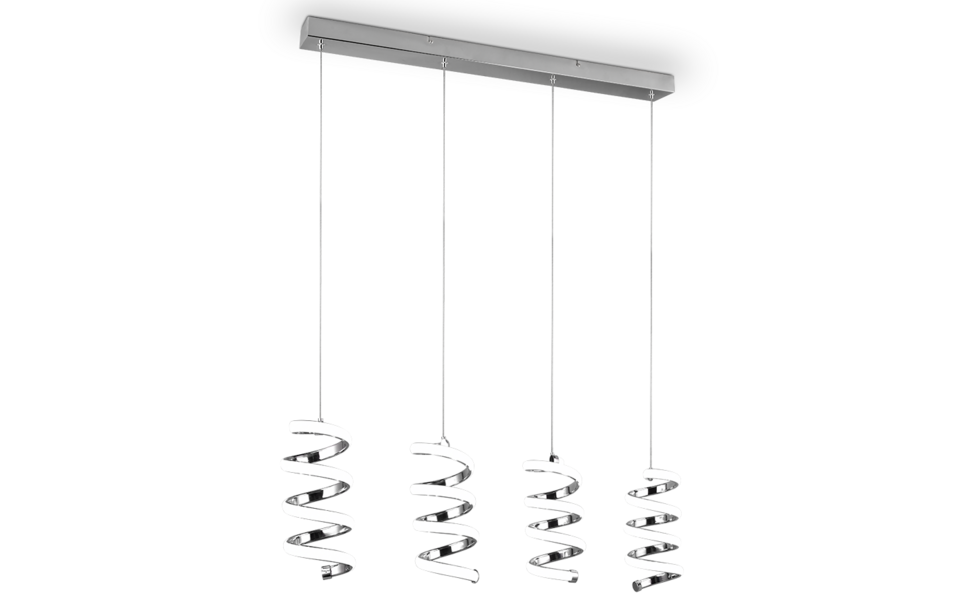 Trio Lighting Trio LAOLA hanglamp | LED | chroom | 91,5 x 13,5 cm | IP20 | 4x 8W | 1250 lm | 4000K | dimbaar Trio Lighting Trio LAOLA hanglamp | LED | chroom | 91,5 x 13,5 cm | IP20 | 4x 8W | 1250 lm | 4000K | dimbaar