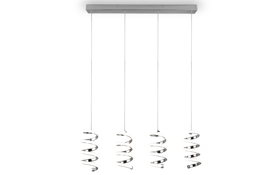 Trio Lighting Trio LAOLA hanglamp | LED | chroom | 91,5 x 13,5 cm | IP20 | 4x 8W | 1250 lm | 4000K | dimbaar Trio Lighting Trio LAOLA hanglamp | LED | chroom | 91,5 x 13,5 cm | IP20 | 4x 8W | 1250 lm | 4000K | dimbaar