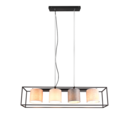 Trio Lighting Trio ROSS hanglamp | E27 Fitting | mat zwart met beige met grijs met bruin met wit | 100 x 20 cm | IP20 | excl. 4x E27 | max. 25W