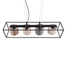 Trio Lighting Trio ROSS hanglamp | E27 Fitting | mat zwart met beige met grijs met bruin met wit | 100 x 20 cm | IP20 | excl. 4x E27 | max. 25W