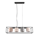 Trio Lighting Trio ROSS hanglamp | E27 Fitting | mat zwart met beige met grijs met bruin met wit | 100 x 20 cm | IP20 | excl. 4x E27 | max. 25W