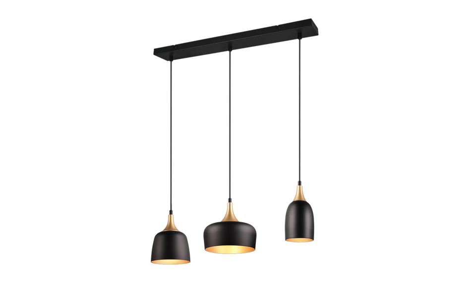 Trio Lighting Trio CHIRAZ hanglamp | E14 Fitting | mat zwart | 63 x 20 cm | IP20 | excl. 3x E14 | max. 25W