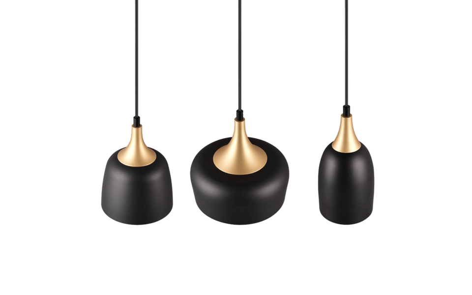 Trio Lighting Trio CHIRAZ hanglamp | E14 Fitting | mat zwart | 63 x 20 cm | IP20 | excl. 3x E14 | max. 25W