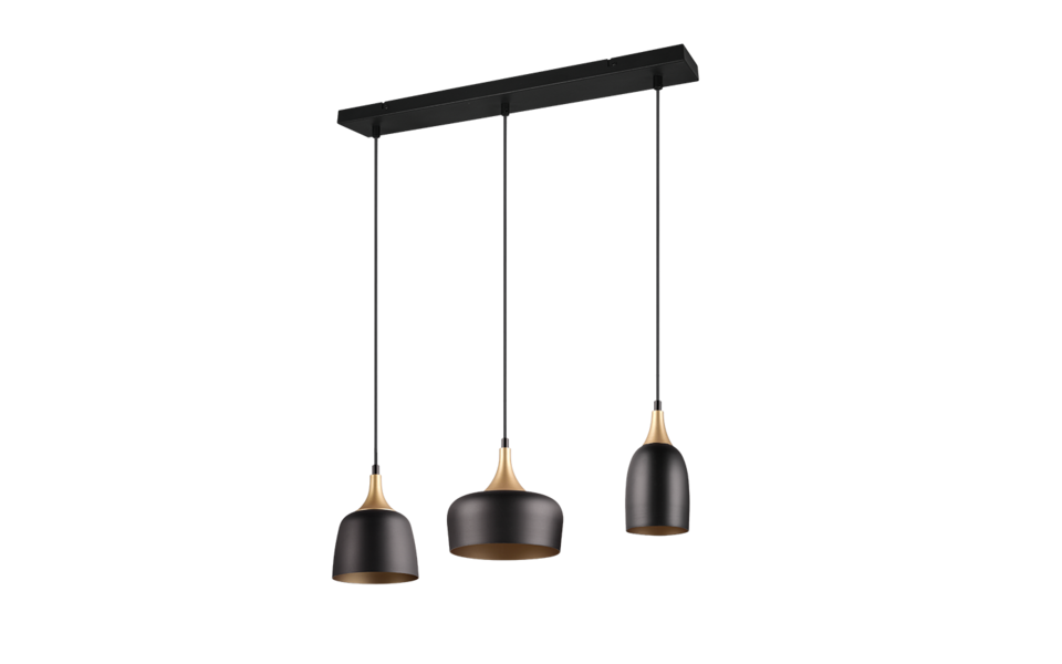 Trio Lighting Trio CHIRAZ hanglamp | E14 Fitting | mat zwart | 63 x 20 cm | IP20 | excl. 3x E14 | max. 25W
