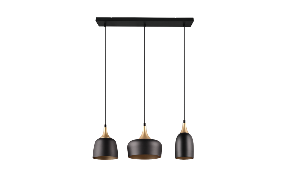 Trio Lighting Trio CHIRAZ hanglamp | E14 Fitting | mat zwart | 63 x 20 cm | IP20 | excl. 3x E14 | max. 25W