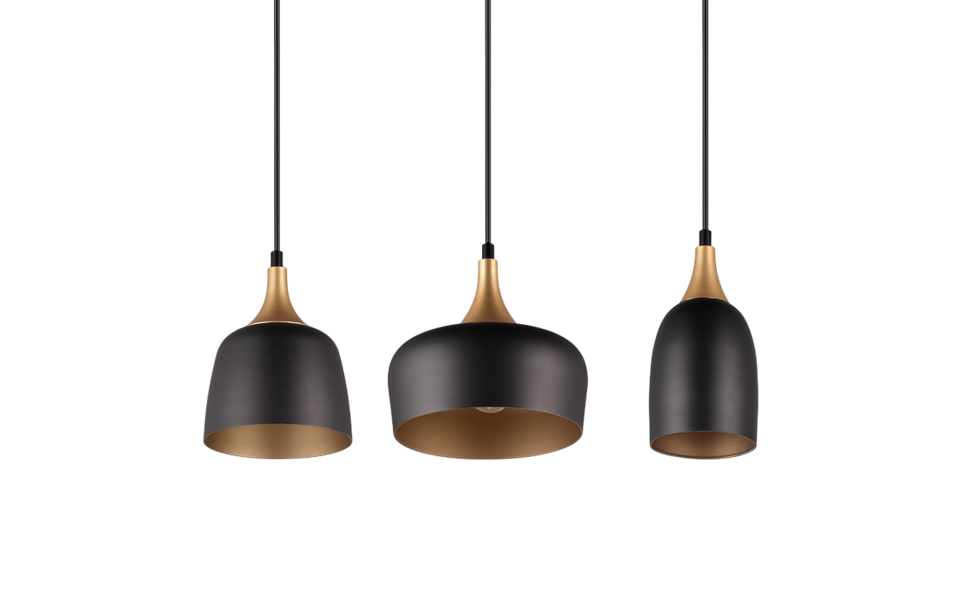 Trio Lighting Trio CHIRAZ pendant light | 3x E27 max 40W | black | IP20 | 150 cm Trio Lighting Trio CHIRAZ pendant light | 3x E27 max 40W | black | IP20 | 150 cm