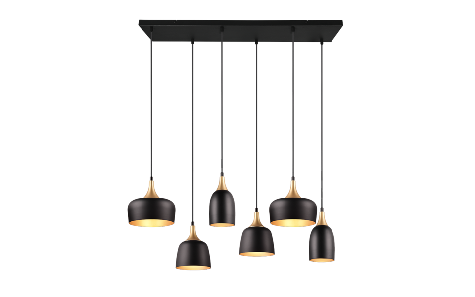 Trio Lighting Trio CHIRAZ hanglamp | E14 Fitting | mat zwart | 90,5 x 32,5 cm | IP20 | excl. 6x E14 | max. 25W Trio Lighting Trio CHIRAZ hanglamp | E14 Fitting | mat zwart | 90,5 x 32,5 cm | IP20 | excl. 6x E14 | max. 25W